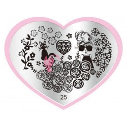 Matrita de Unghii din metal inima 7,1x5,6cm Heart 25
